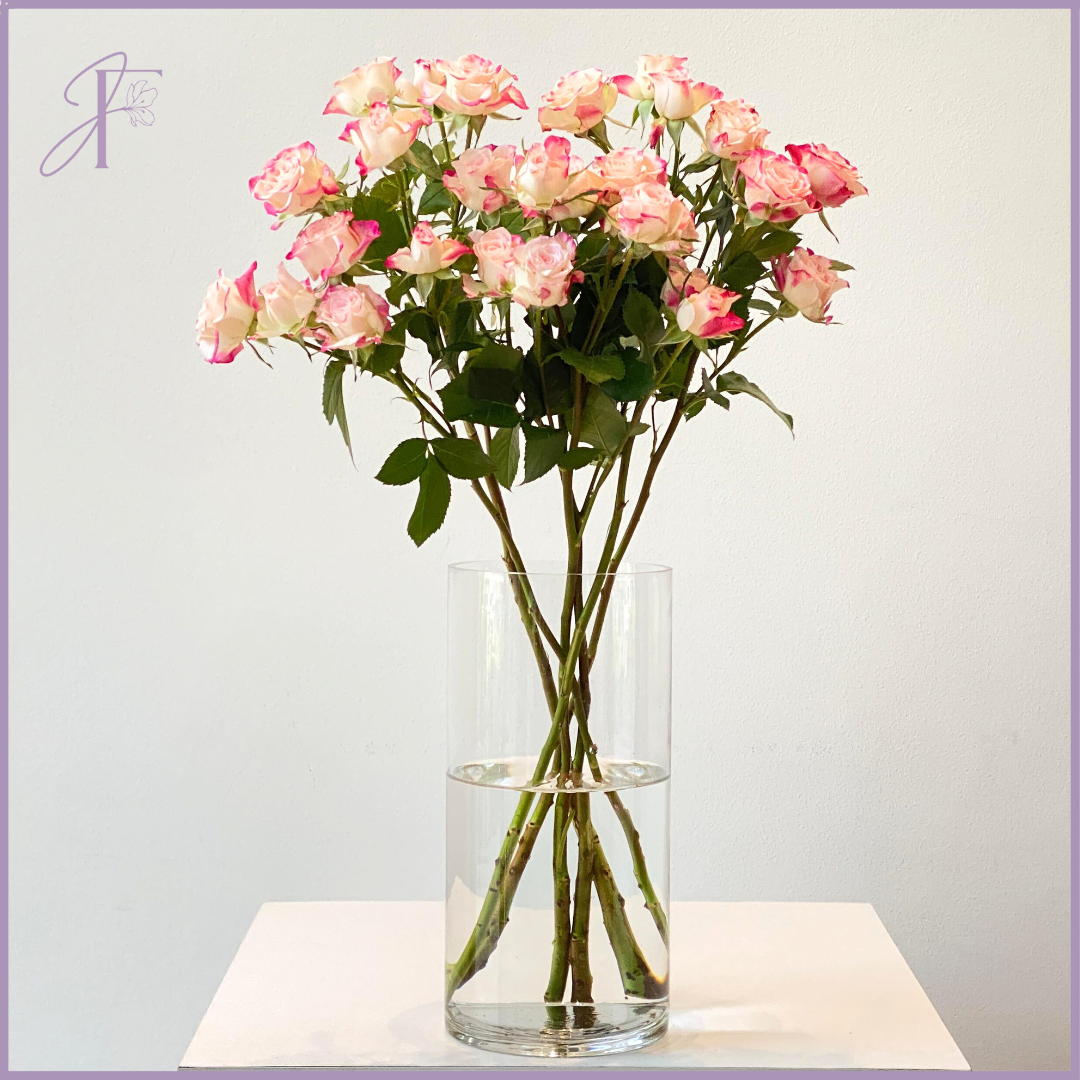 Pinkish Two-Tone Spray Rose Stem - 1 Stem - Create your own Bouquet