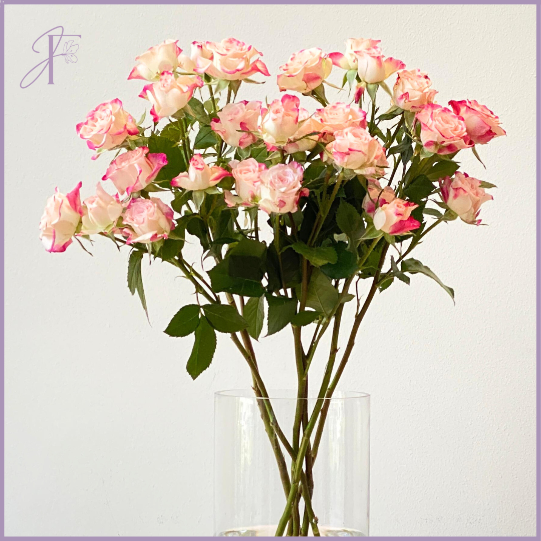 Pinkish Two-Tone Spray Rose Stem - 1 Stem - Create your own Bouquet