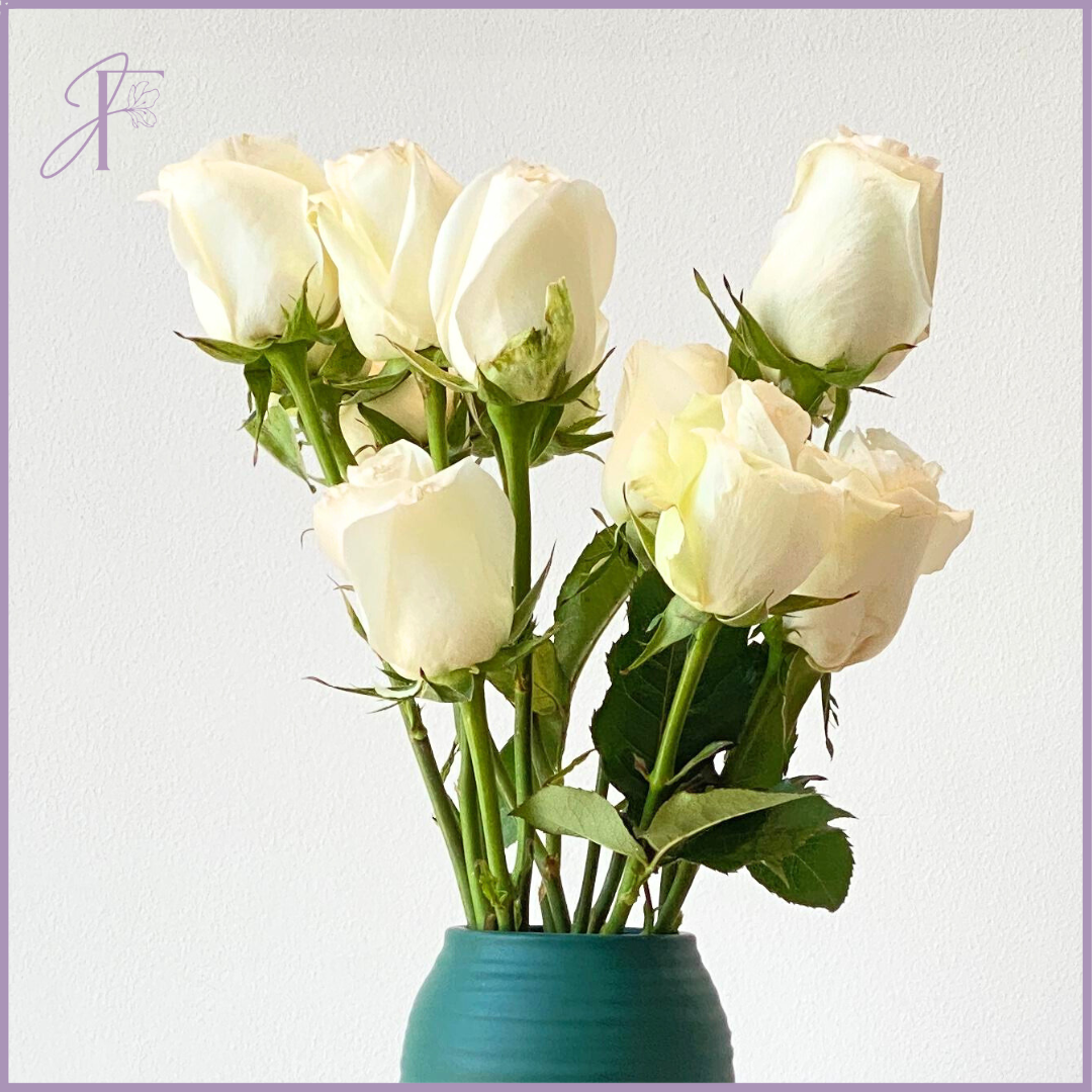 Pure White Rose Stem (Per Stem, Create Your Own Arrangement, Vase not Included )