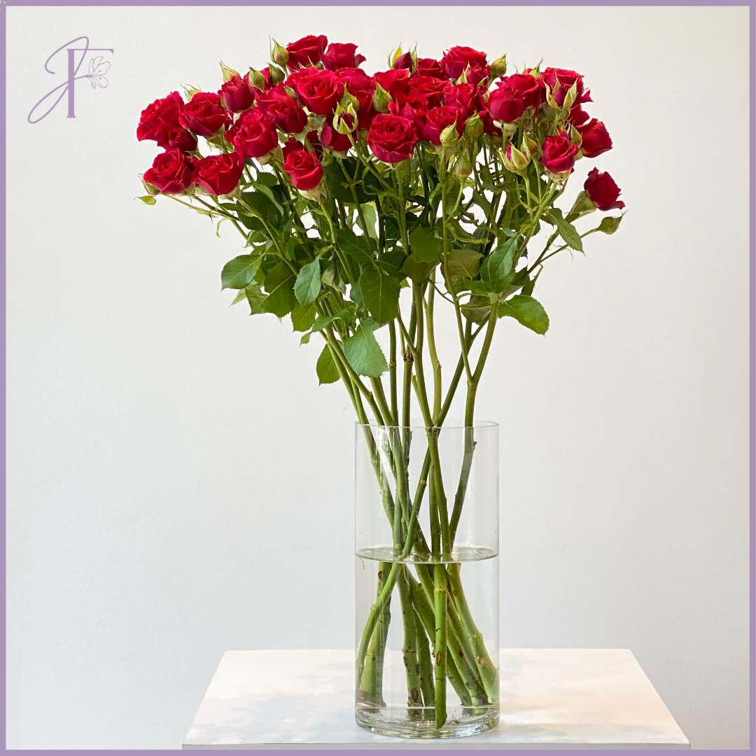 Red Spray Rose Stem - 1 Stem - Create your own Bouquet - Vase not included