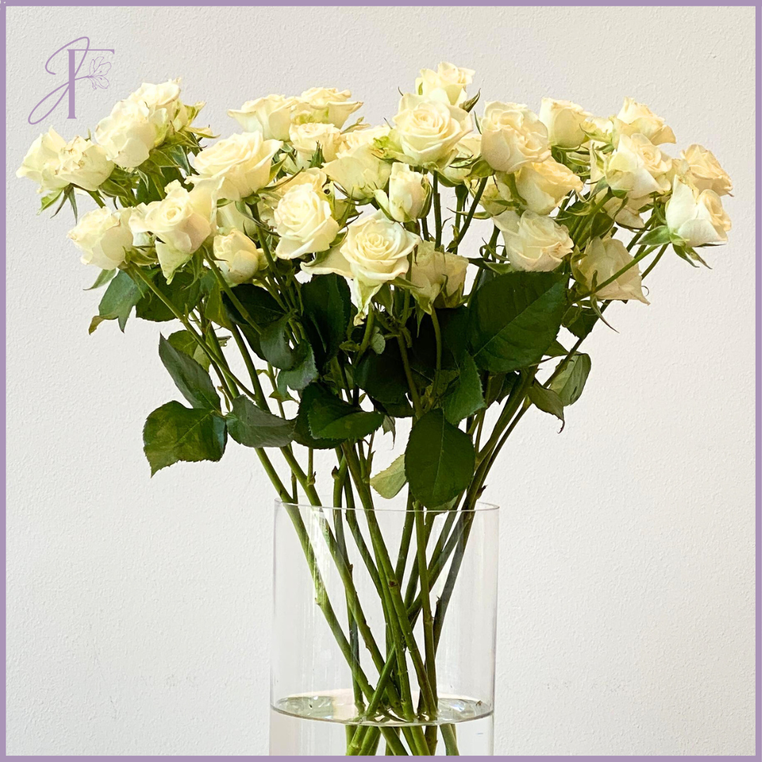 White Spray Rose Stem - 1 Stem - Create your Own Bouquet - Vase not included