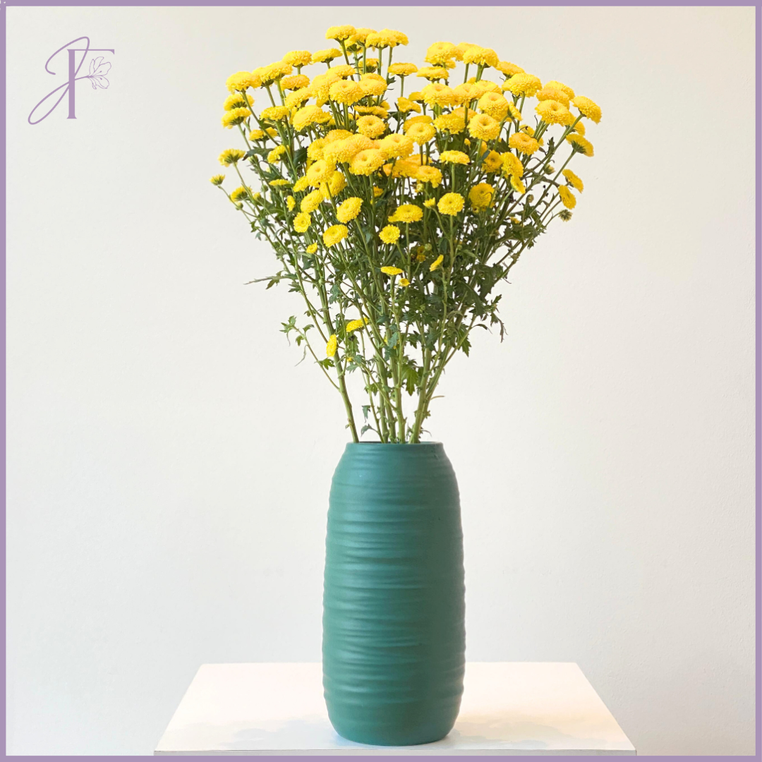 Yellow Button Mum Stem - Sold Per 1 Stem - Create your own Bouquet - Vase not included