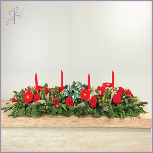 Festive Candle Garland Centerpiece