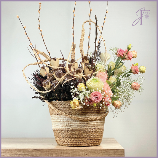 Harvest of Delight – Luxurious Floral & Chocolate Basket