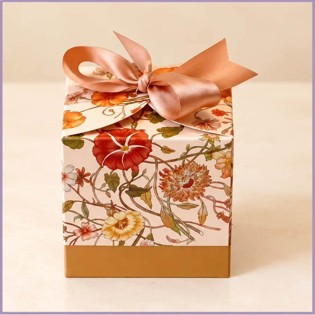 Autumn Botanical Gift Box – Elegant Floral Gift Packaging