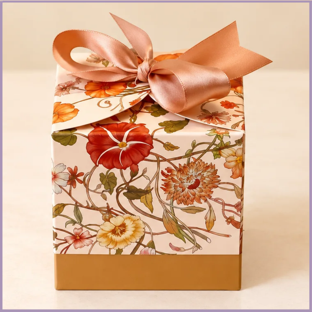 Autumn Botanical Gift Box – Elegant Floral Gift Packaging