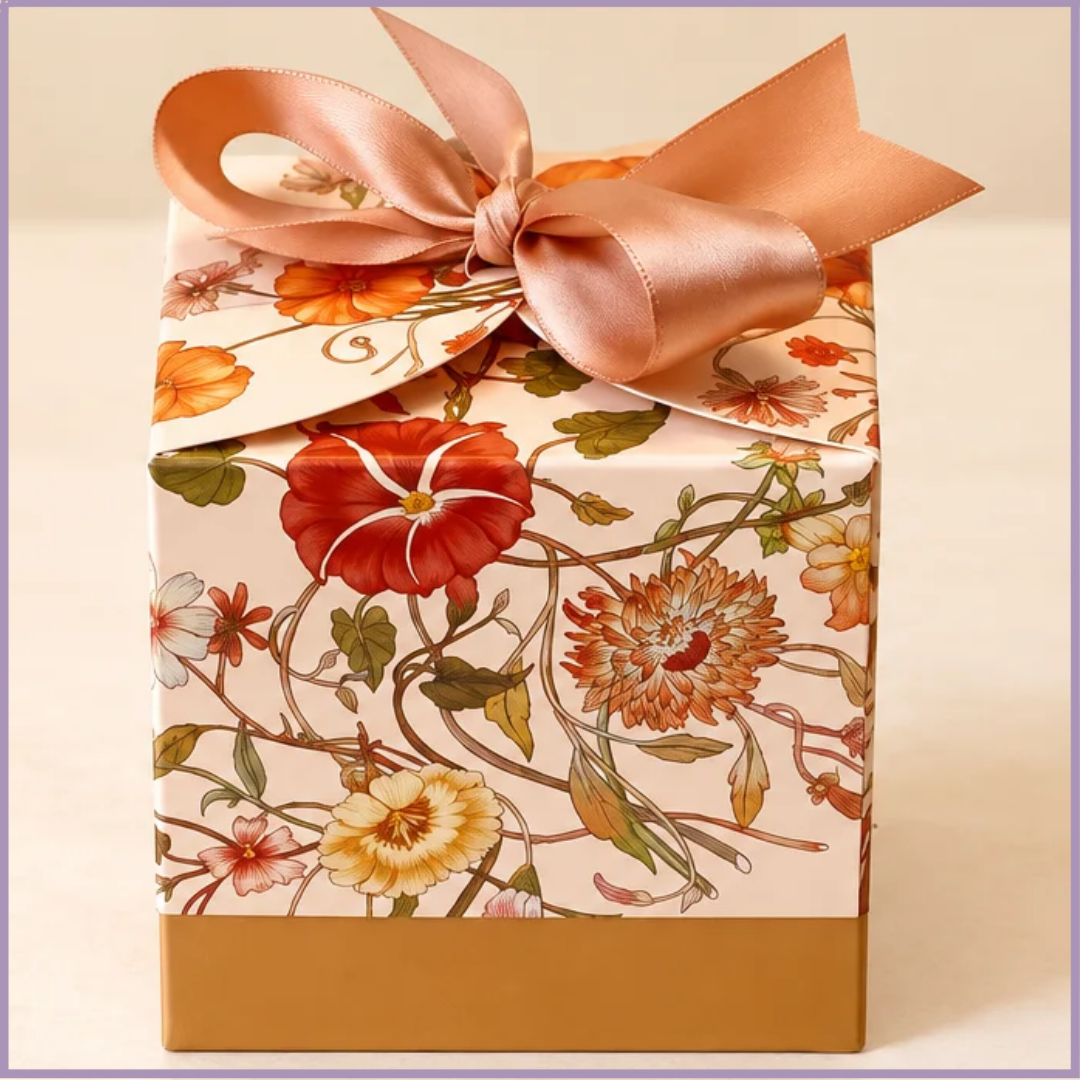 Autumn Botanical Gift Box – Elegant Floral Gift Packaging