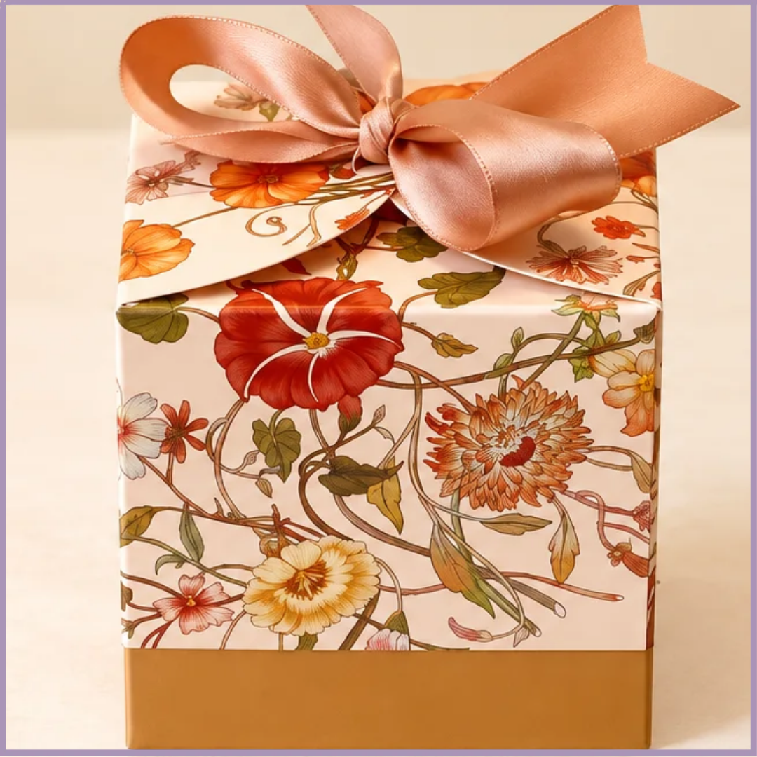 Autumn Botanical Gift Box – Elegant Floral Gift Packaging