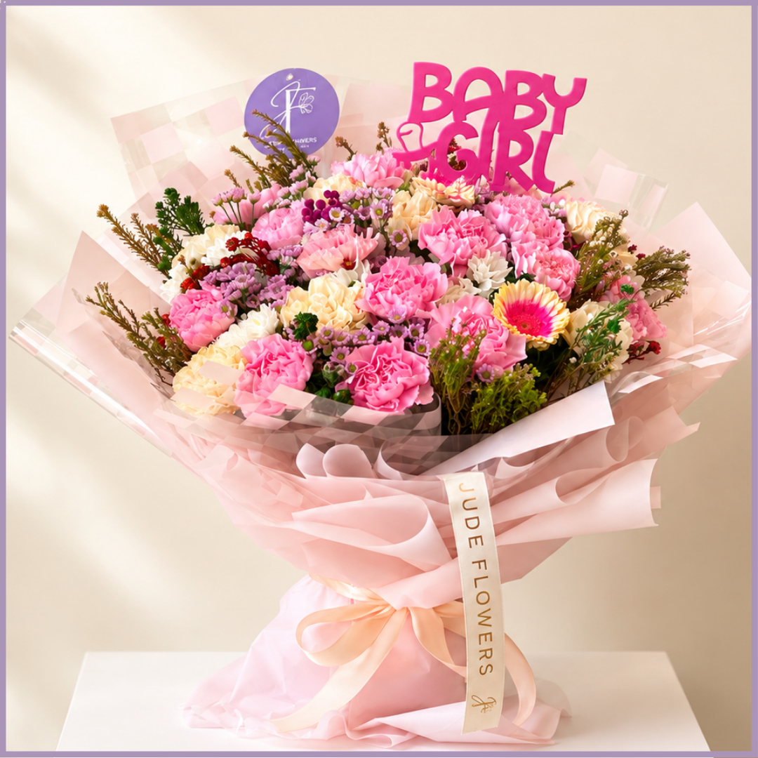 Baby Girl Carnation Bouquet