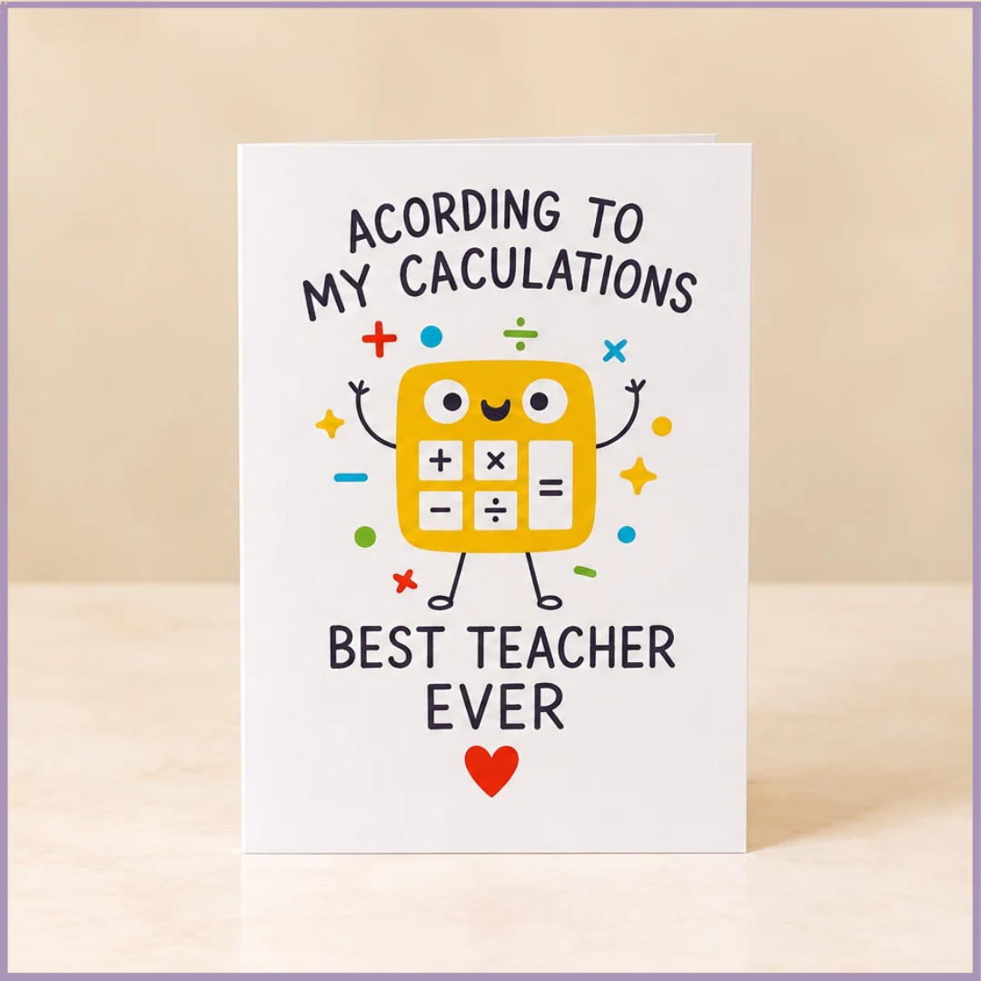 Best Teacher Ever Calculator Greeting Card