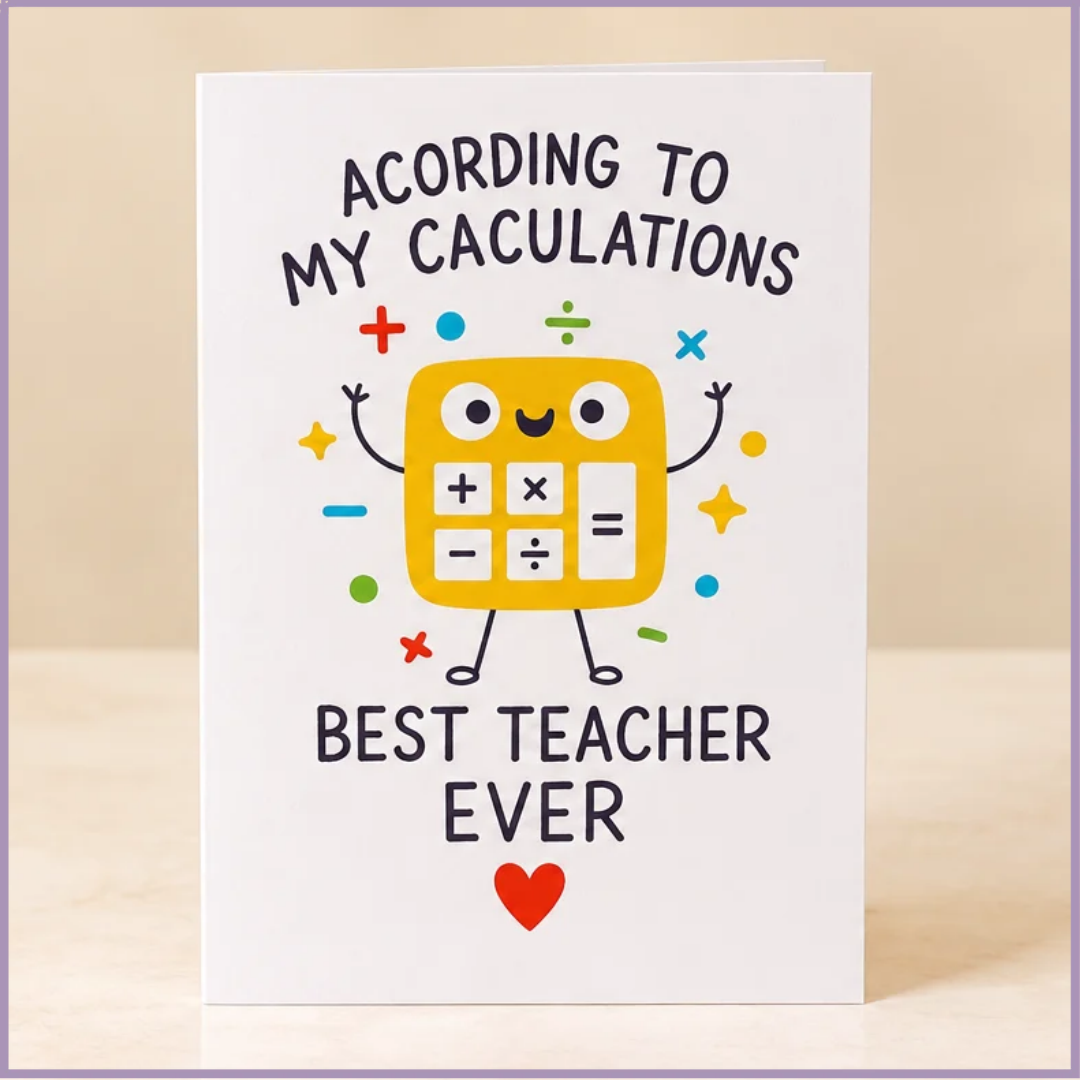 Best Teacher Ever Calculator Greeting Card