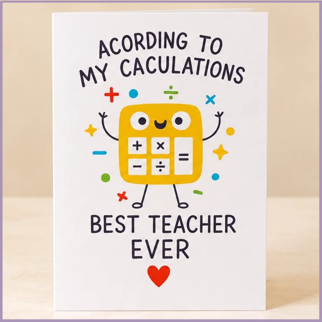Best Teacher Ever Calculator Greeting Card