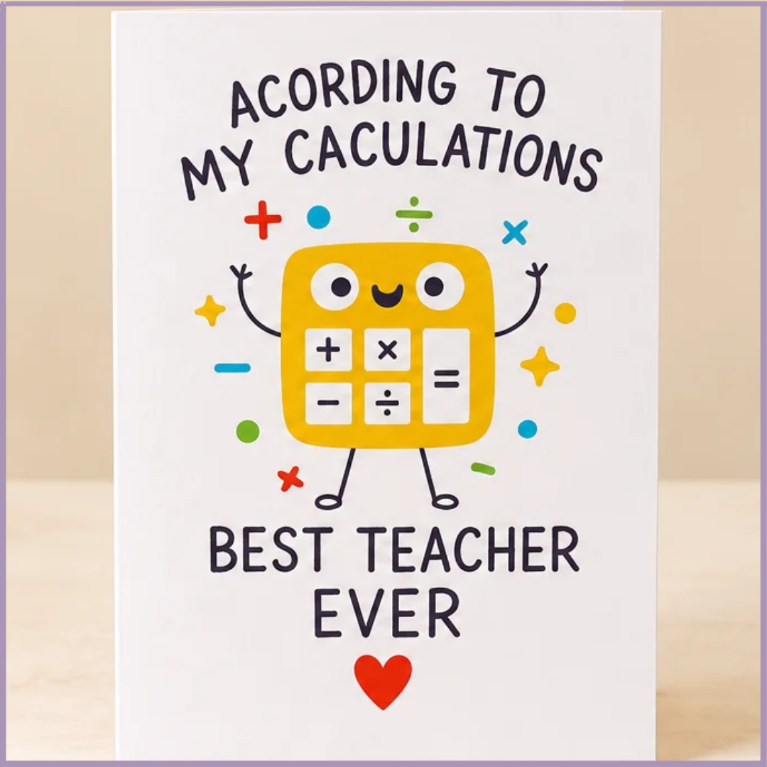 Best Teacher Ever Calculator Greeting Card