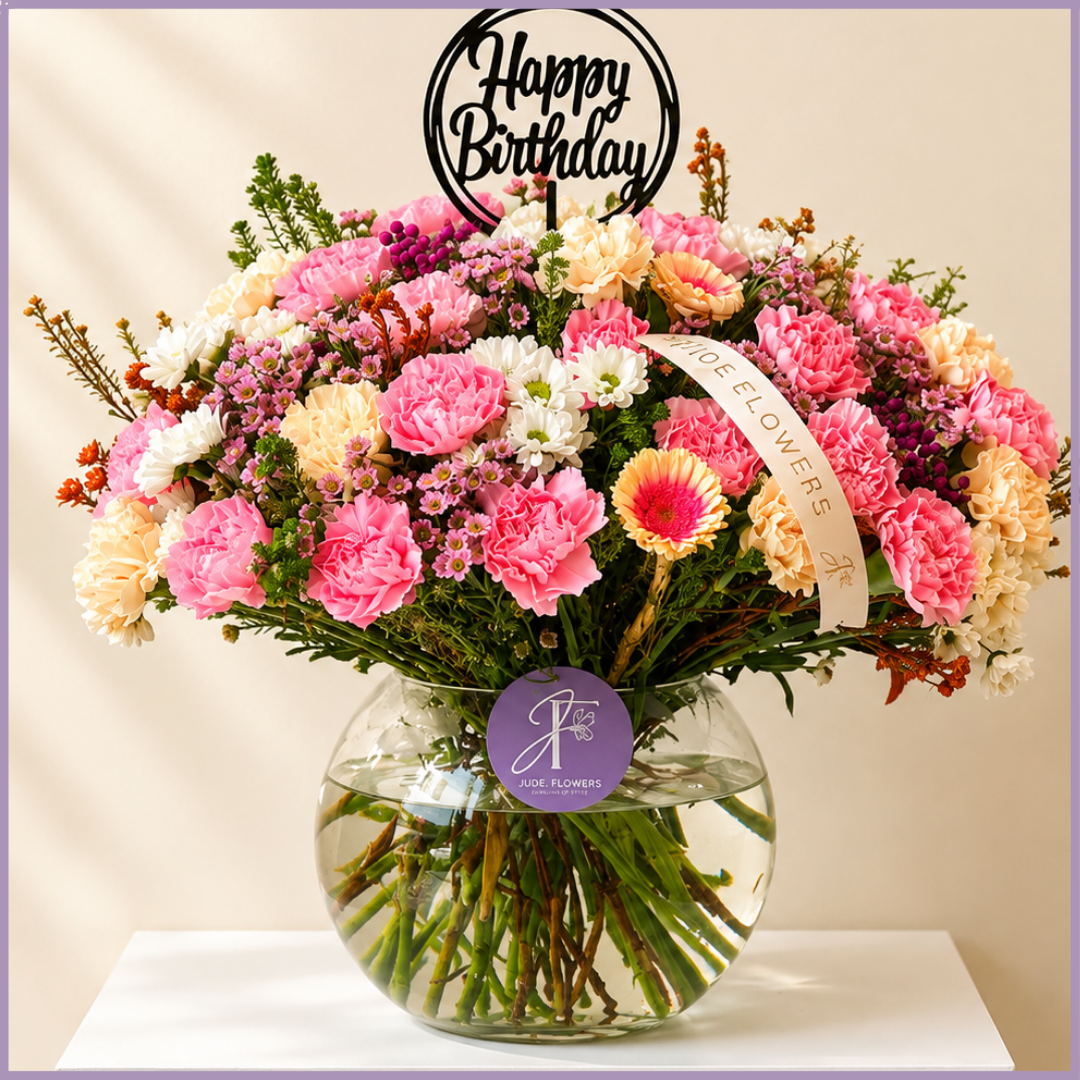 Birthday Blush Garden Vase
