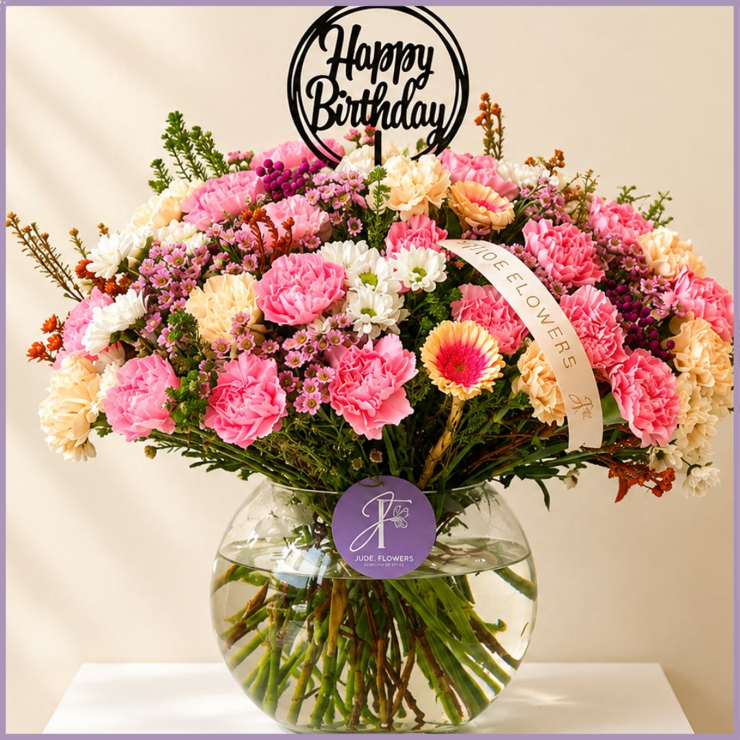 Birthday Blush Garden Vase