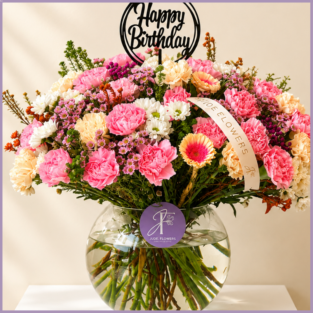 Birthday Blush Garden Vase