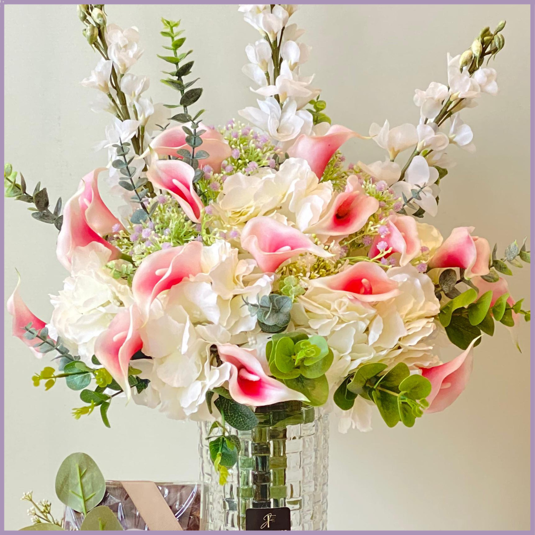 Blossoms for Mama Luxury Mothers Day Forever Flowers Vase and Dolcetta Chocolate Treats