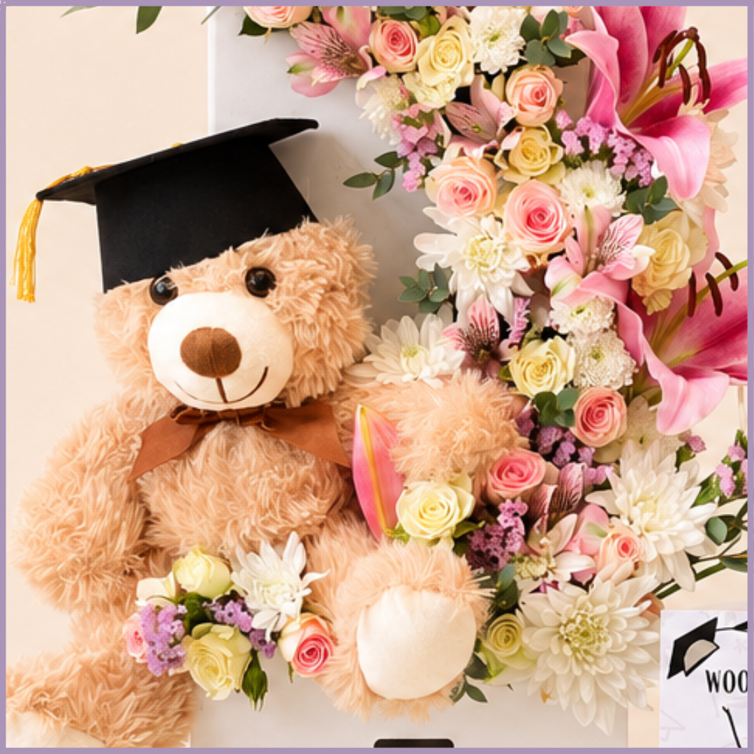 Blush Tassel Graduation Bloom Stand