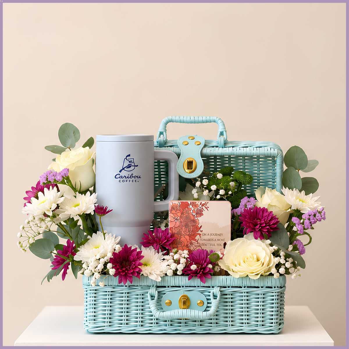 Caribou Floral Basket Gift - سلة هدايا كاريبو المزهرة
