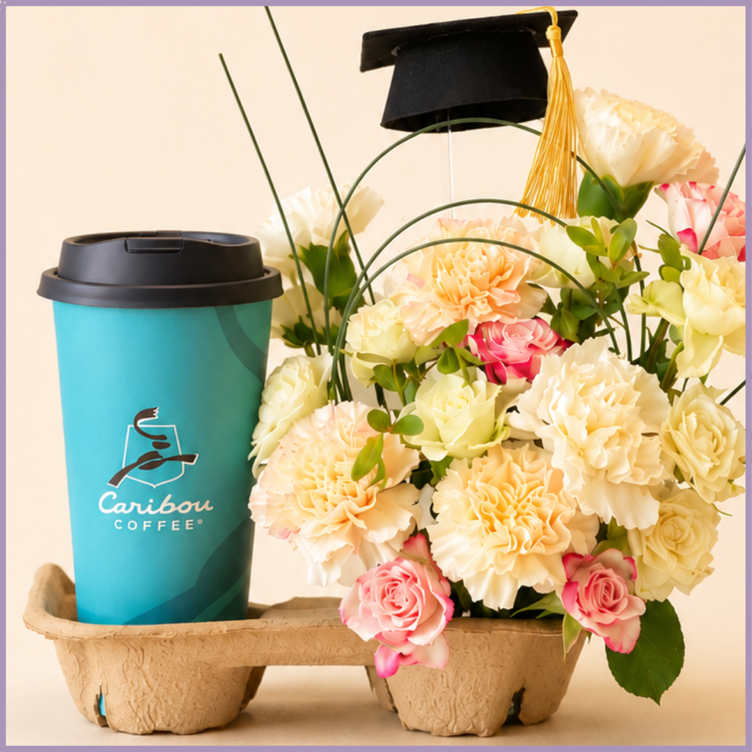 Graduation Morning with Caribou Floral Surprise