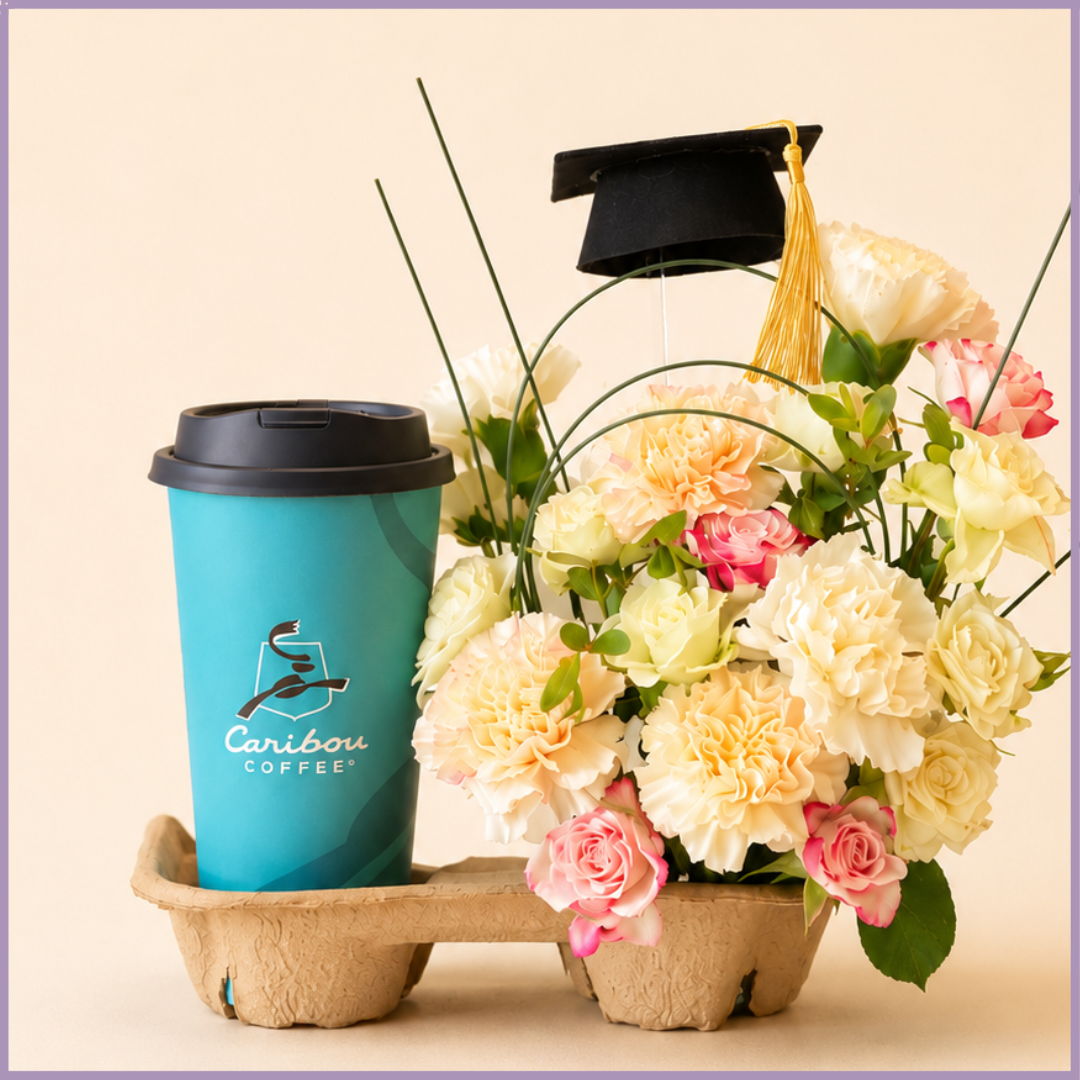 Graduation Morning with Caribou Floral Surprise