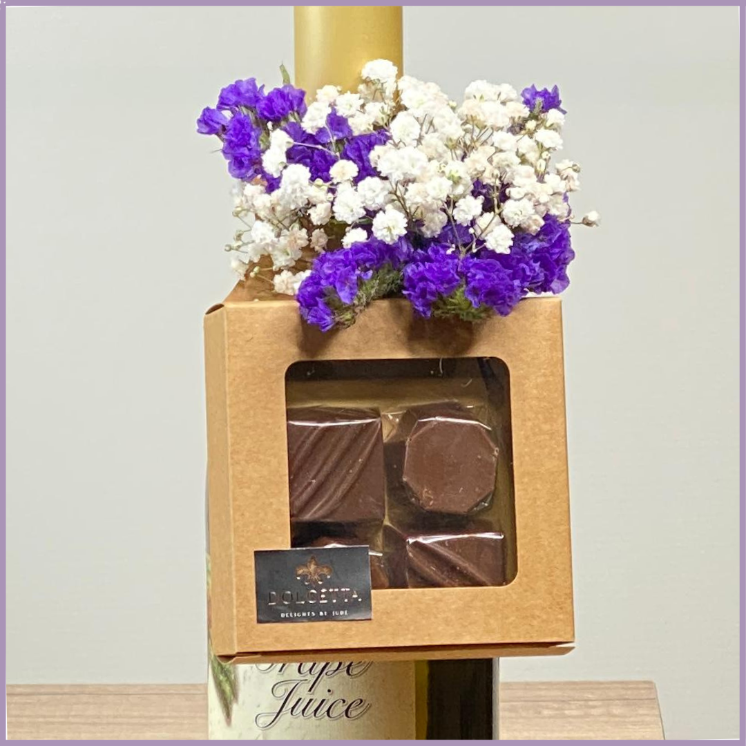 Chocolate Bottle Gift Sleeve with Flowers