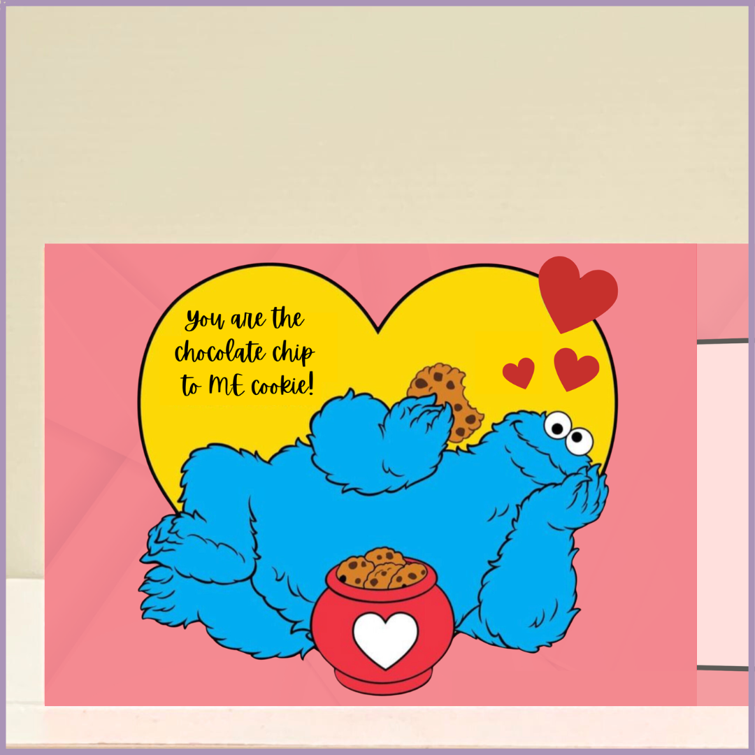 Cookie Monster Chocolate Chip Card – Playful Greeting by Jude Flowers