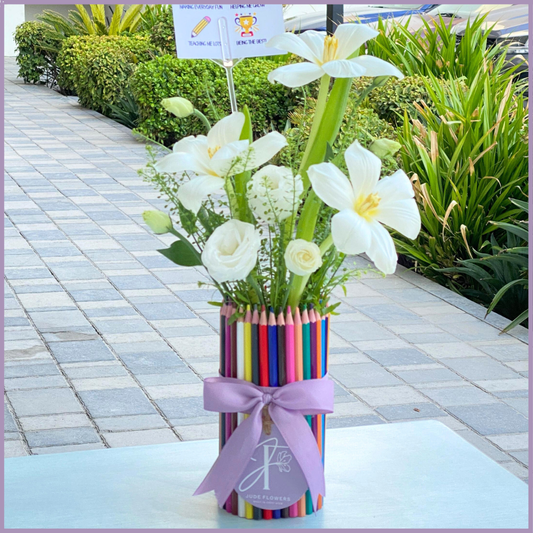 Color Pop Serenity Vase - Elegant White Blooms
