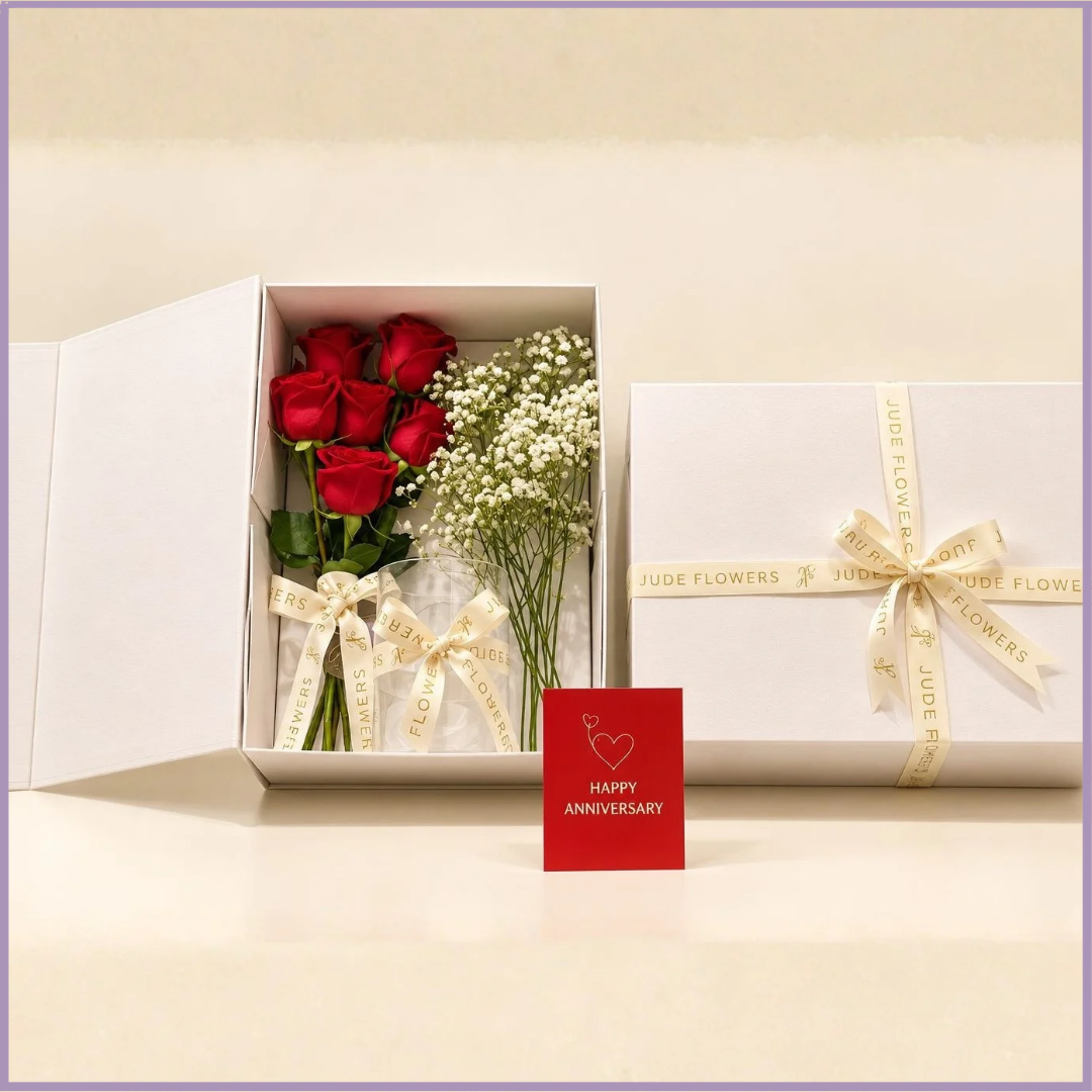 Crimson Anniversary – Luxury Red Rose Gift Box