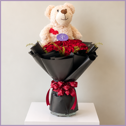 Red Roses and Heart Love Package