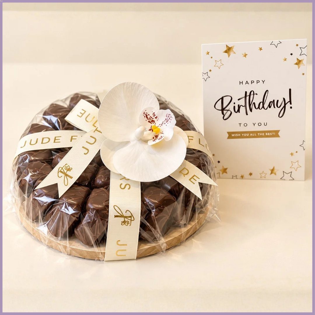 Sweet Birthday Wishes – Chocolate &amp; Orchid Gift