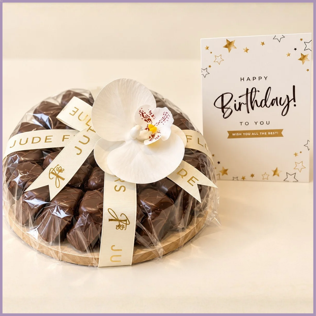Sweet Birthday Wishes – Chocolate &amp; Orchid Gift
