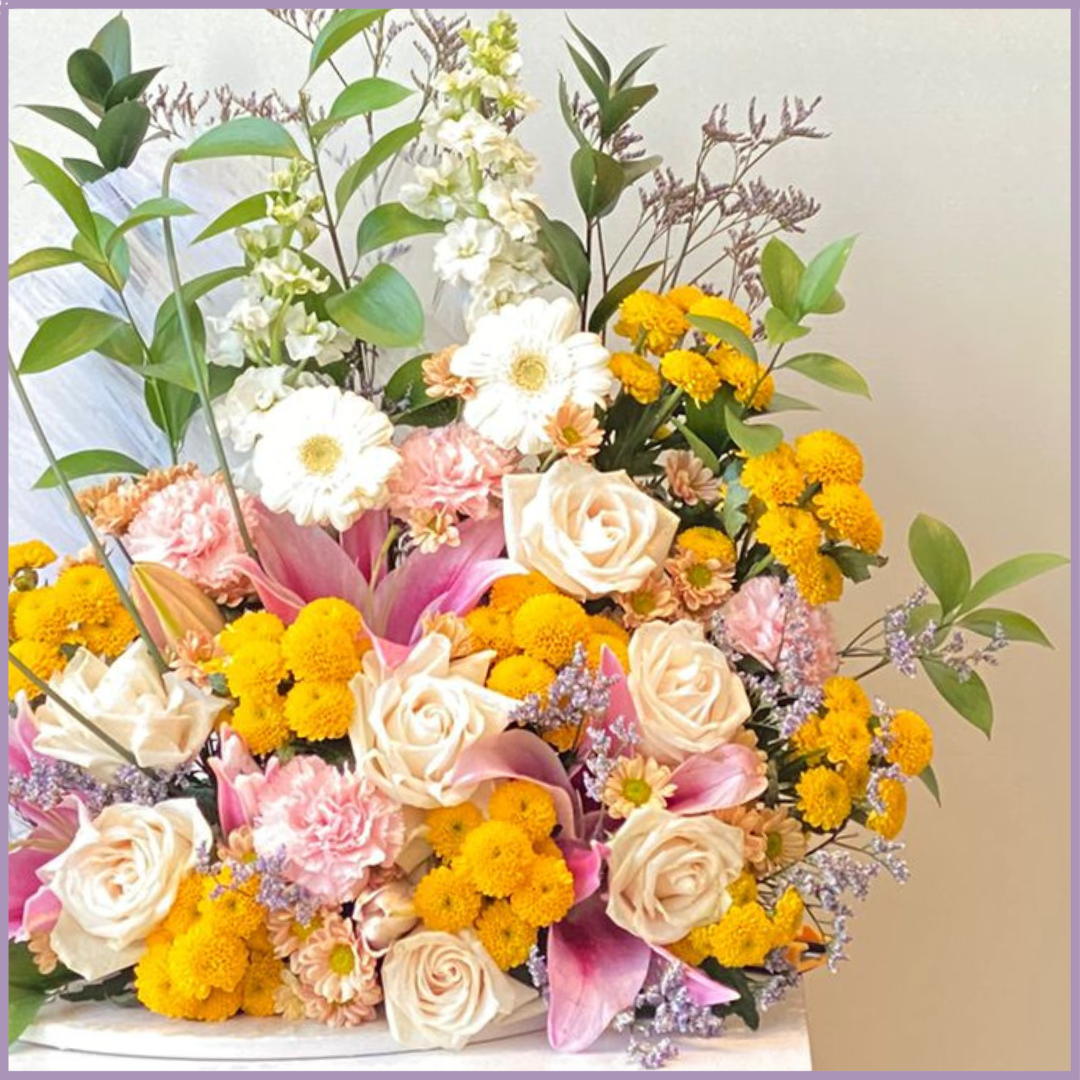Feel Better Golden Glow Flower Arrangement