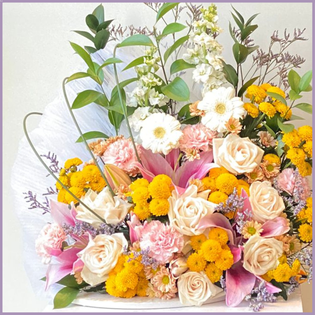 Feel Better Golden Glow Flower Arrangement