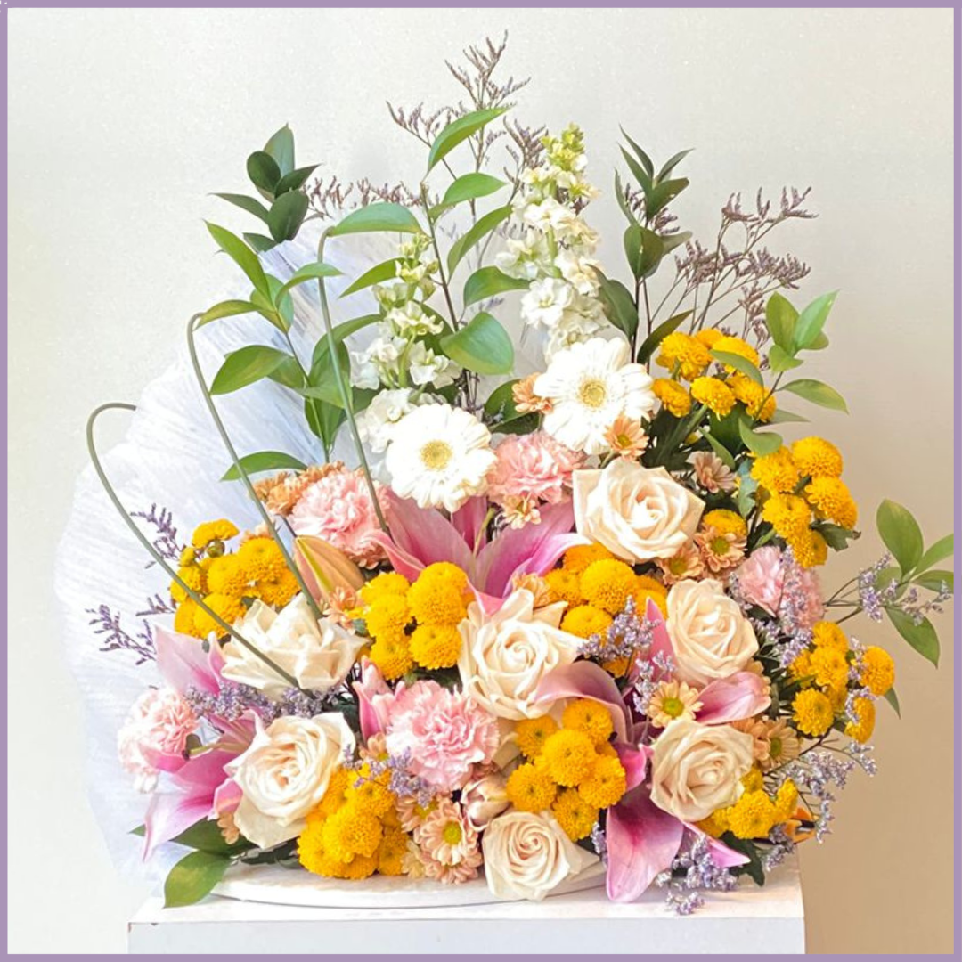 Feel Better Golden Glow Flower Arrangement