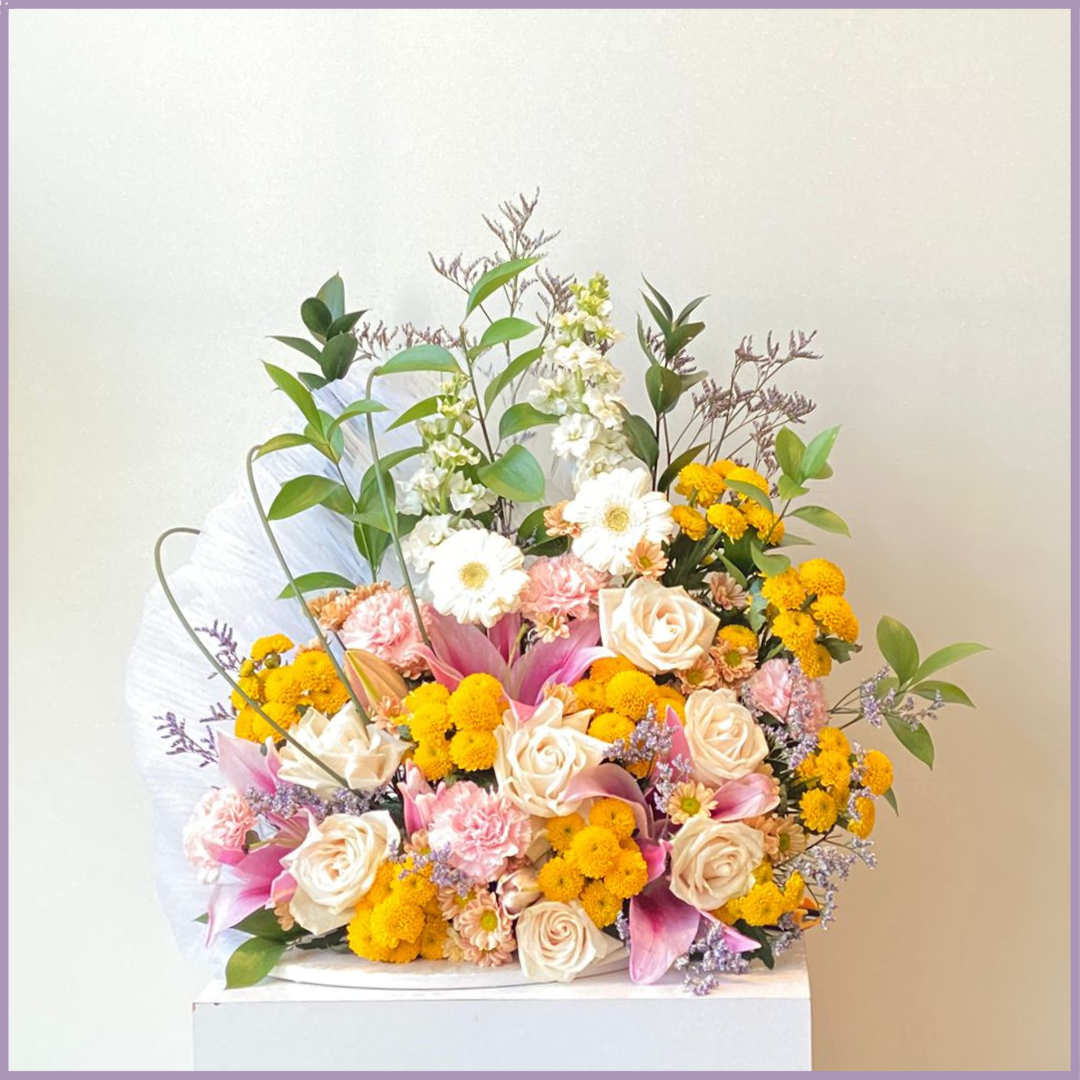 Feel Better Golden Glow Flower Arrangement