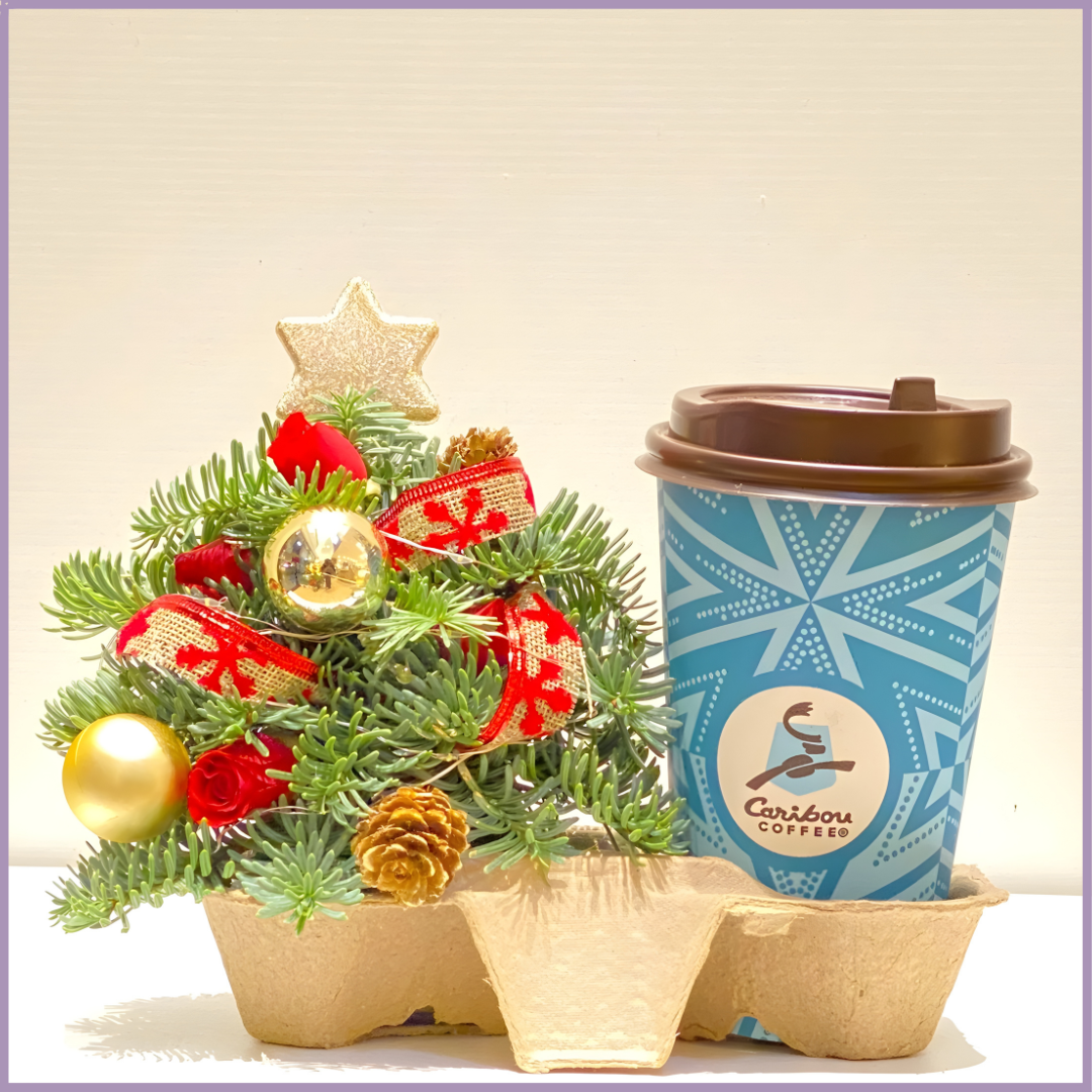 Festive Mini Tree & Coffee – Jude Flowers x Caribou Collab