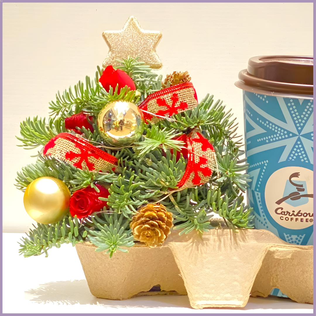 Festive Mini Tree & Coffee – Jude Flowers x Caribou Collab