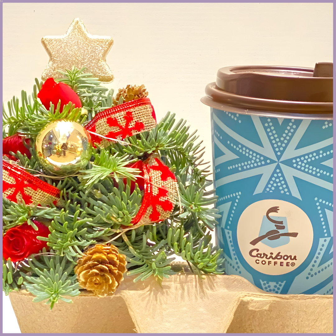 Festive Mini Tree & Coffee – Jude Flowers x Caribou Collab