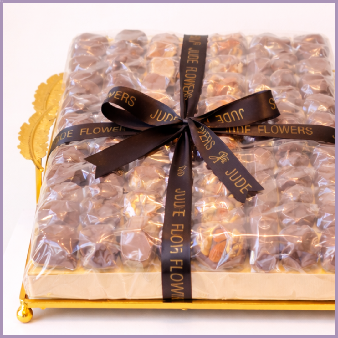 Luxury Gold Leaf Eid Mubarak Dolcetta Belgium Tray