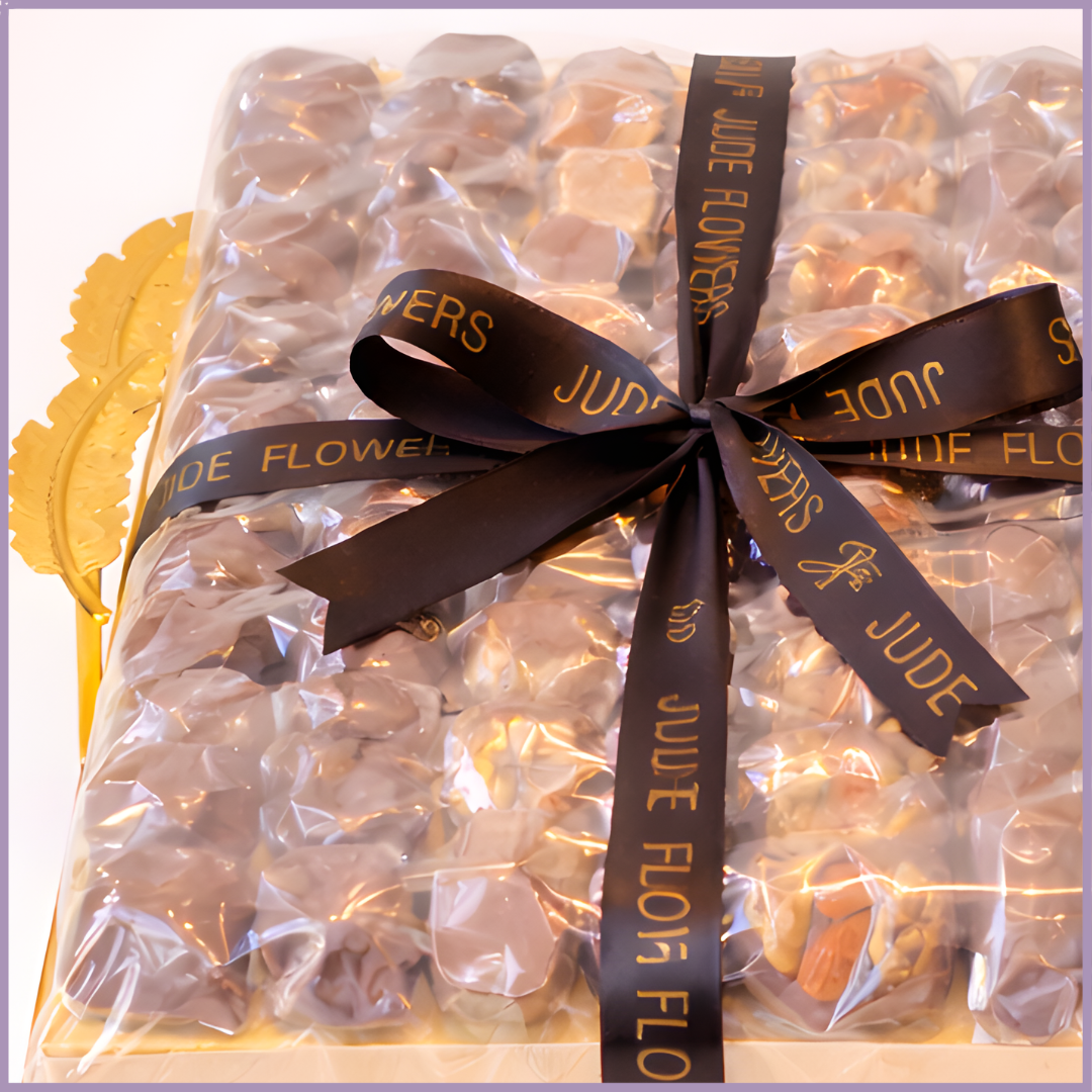 Luxury Gold Leaf Eid Mubarak Dolcetta Belgium Tray