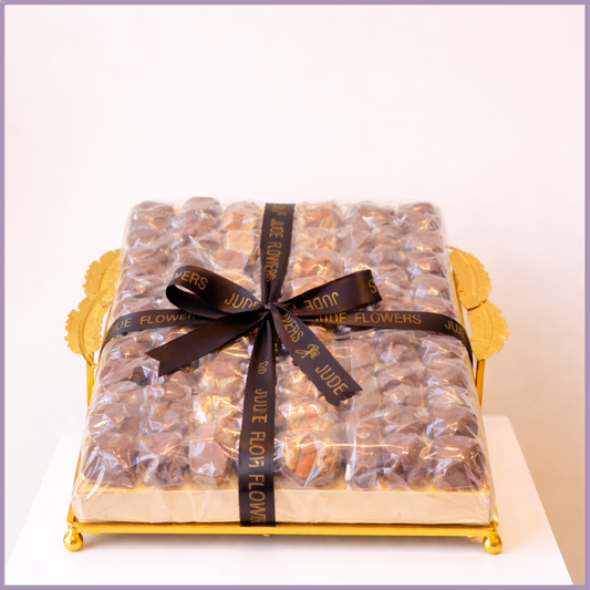 Luxury Gold Leaf Eid Mubarak Dolcetta Belgium Tray