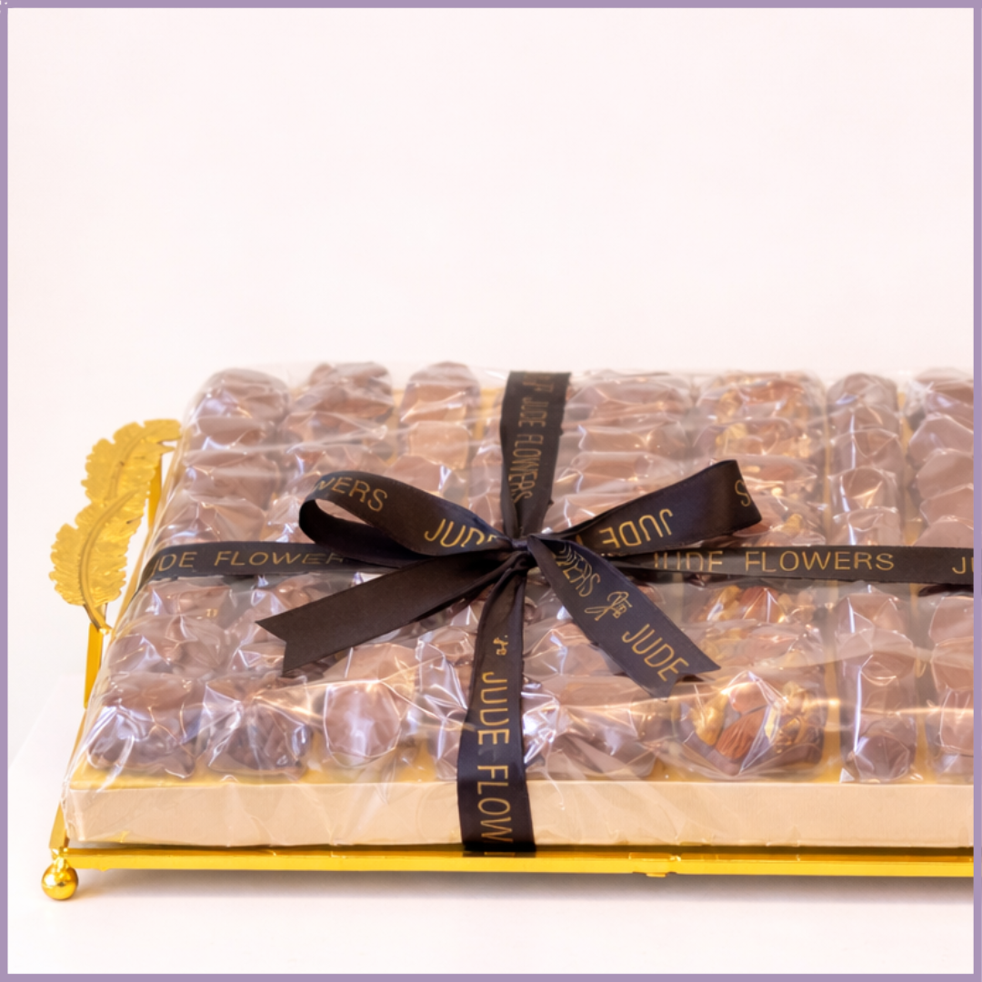 Luxury Gold Leaf Eid Mubarak Dolcetta Belgium Tray