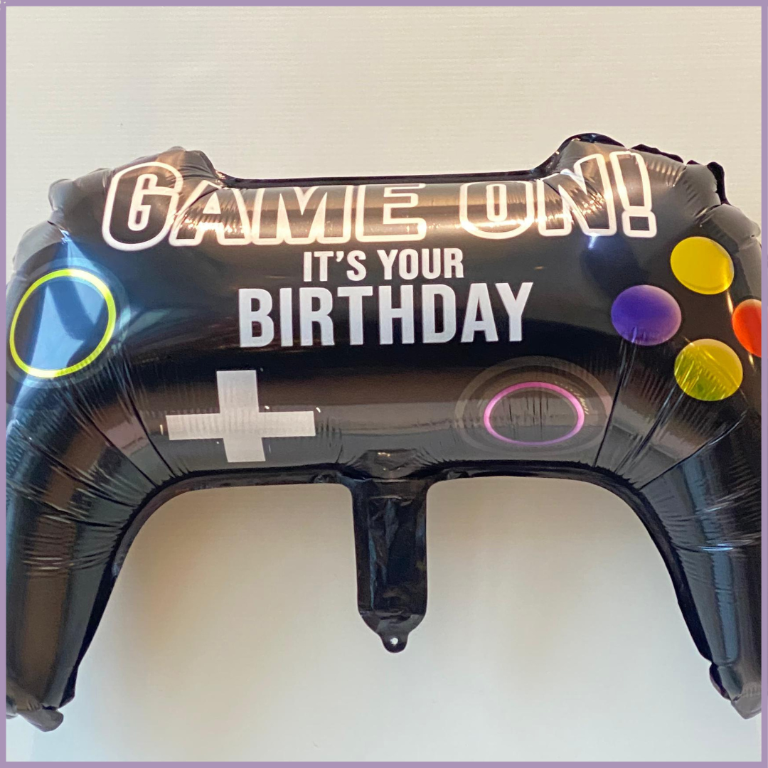 Game On Birthday Balloon – Black Gaming Joystick
