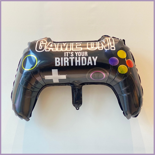 Game On Birthday Balloon – Black Gaming Joystick