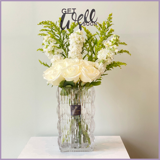 Gentle Wishes Get Well Soon White Blooms