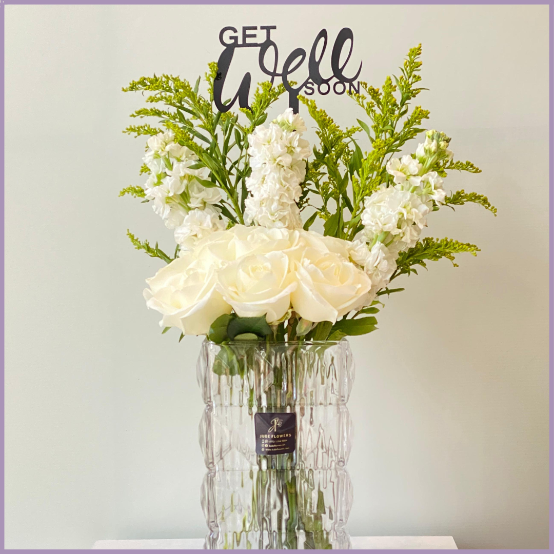 Gentle Wishes Get Well Soon White Blooms