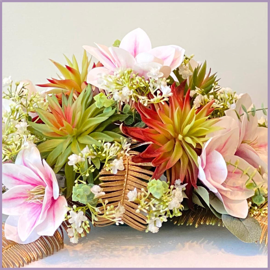 Golden Garden Glow - Artificial Floral Table Centerpiece by Jude Flowers