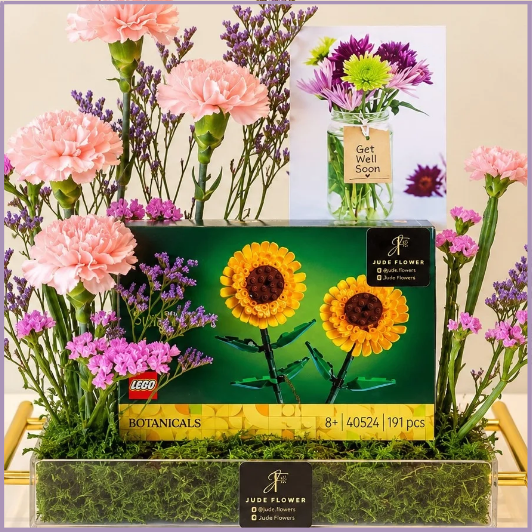 Golden Sunshine – LEGO Sunflowers Floral Gift