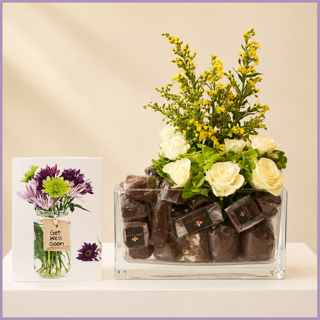 Golden Wishes Chocolate Vase